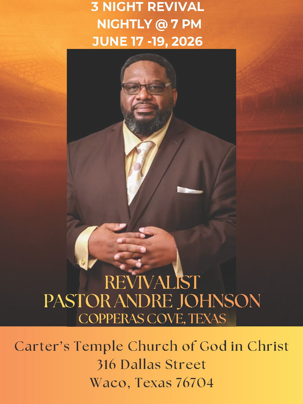 Carters Temple Church Waco Revival 2026 Pastor Andre Johnson