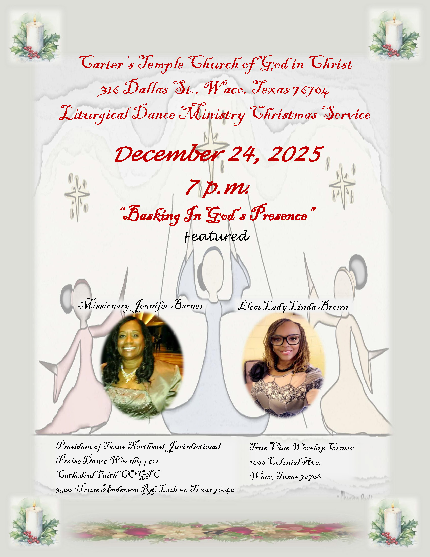 Carter's Temple Church of God in Christ Waco Basking in God's Presence Christmas Eve 2025